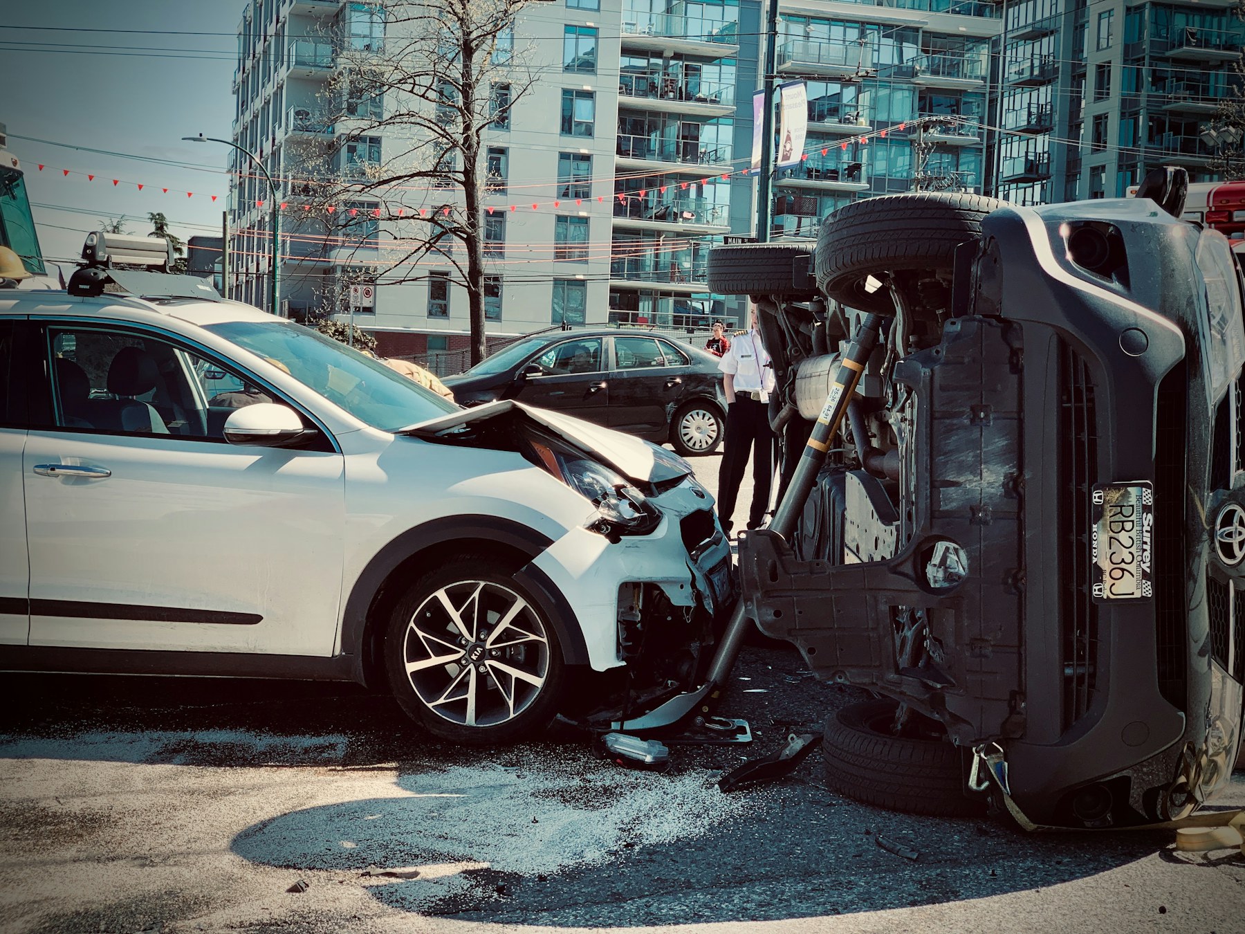 Vehículos después de un accidente de tránsito